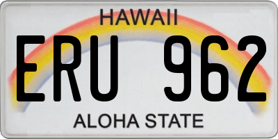 HI license plate ERU962