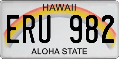 HI license plate ERU982