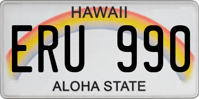 HI license plate ERU990