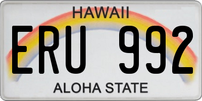 HI license plate ERU992