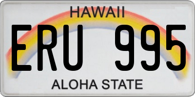 HI license plate ERU995