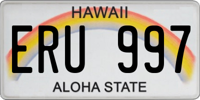 HI license plate ERU997