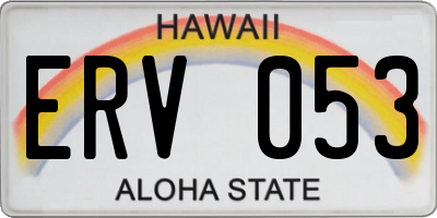 HI license plate ERV053