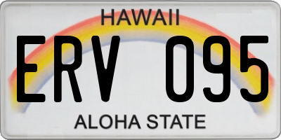 HI license plate ERV095