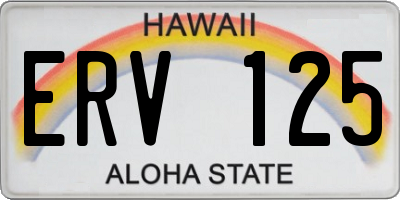 HI license plate ERV125