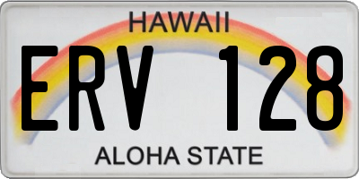 HI license plate ERV128