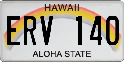 HI license plate ERV140