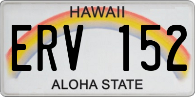 HI license plate ERV152
