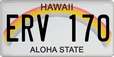 HI license plate ERV170