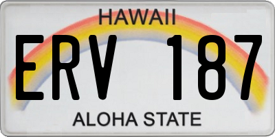 HI license plate ERV187