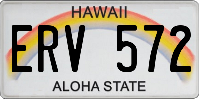 HI license plate ERV572