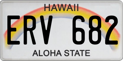 HI license plate ERV682