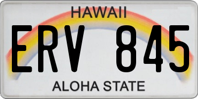 HI license plate ERV845