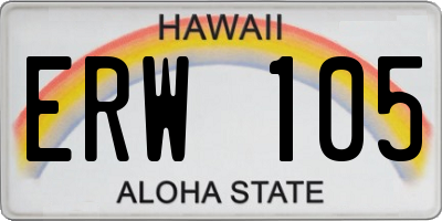 HI license plate ERW105