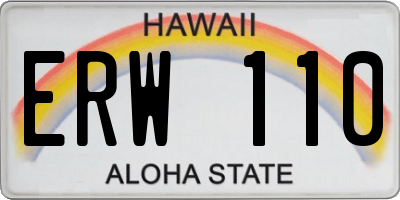 HI license plate ERW110