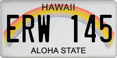 HI license plate ERW145