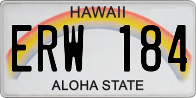 HI license plate ERW184