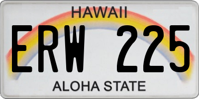 HI license plate ERW225