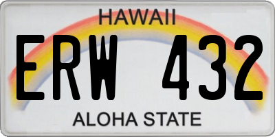 HI license plate ERW432