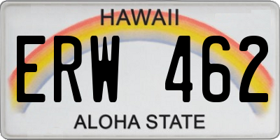 HI license plate ERW462