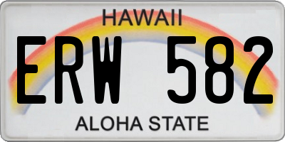 HI license plate ERW582