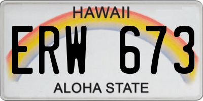 HI license plate ERW673