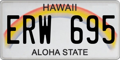 HI license plate ERW695