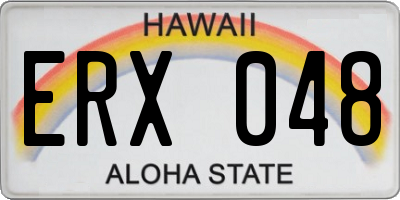 HI license plate ERX048
