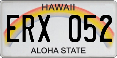 HI license plate ERX052