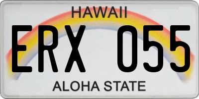 HI license plate ERX055