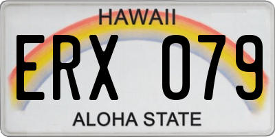HI license plate ERX079