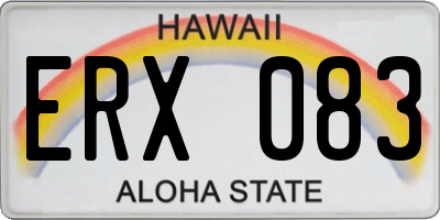 HI license plate ERX083