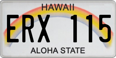 HI license plate ERX115