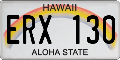 HI license plate ERX130