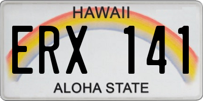 HI license plate ERX141