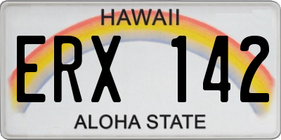HI license plate ERX142