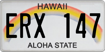 HI license plate ERX147