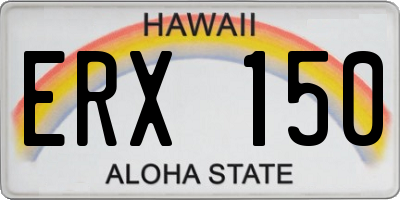 HI license plate ERX150