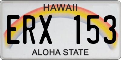 HI license plate ERX153
