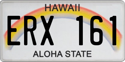 HI license plate ERX161