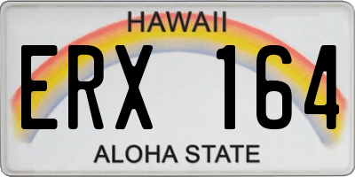 HI license plate ERX164