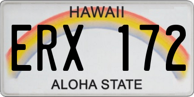 HI license plate ERX172