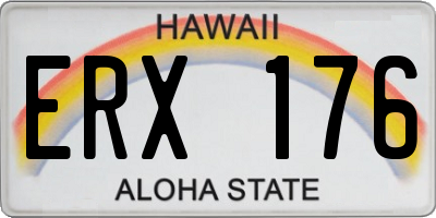 HI license plate ERX176