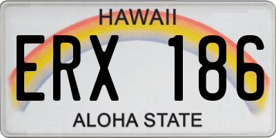 HI license plate ERX186