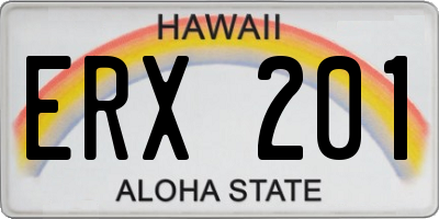 HI license plate ERX201
