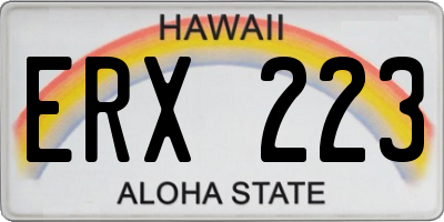 HI license plate ERX223
