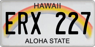 HI license plate ERX227