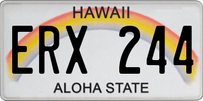 HI license plate ERX244