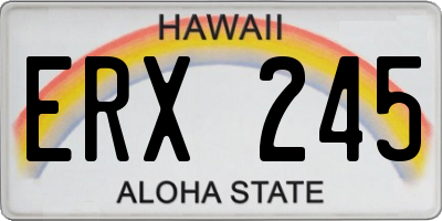 HI license plate ERX245