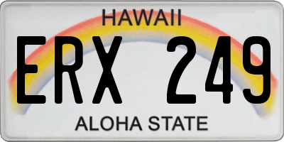 HI license plate ERX249